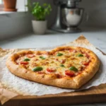 Heart-Shaped Vegan Pizza fresh from the oven