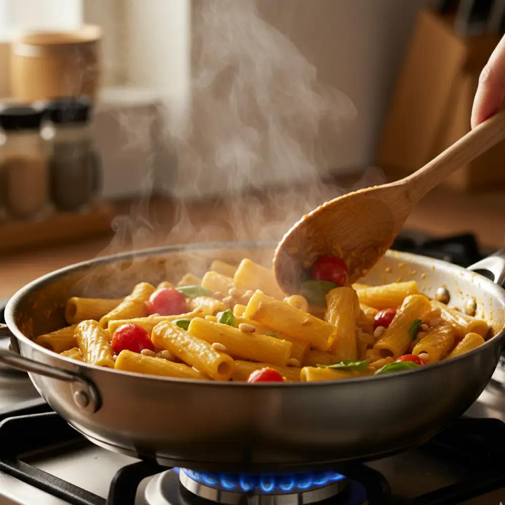 vegan-pasta-for-two-cooking vegan pasta for two cooking process